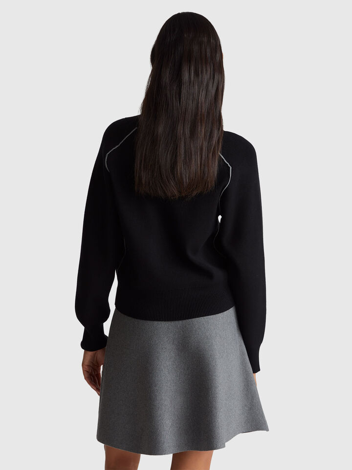 V NECK SWEATER L/S Mulher image number 2